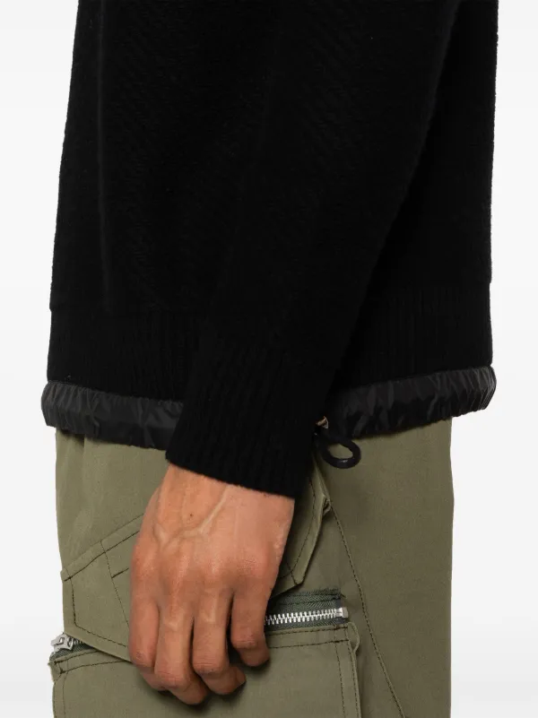 Sacai drawstring-hem ribbed-knit Jumper | Black | FARFETCH CA