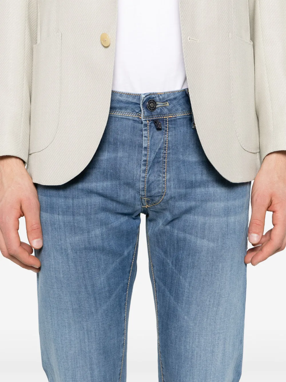 Incotex Low-rise Slim-fit Jeans In Blue