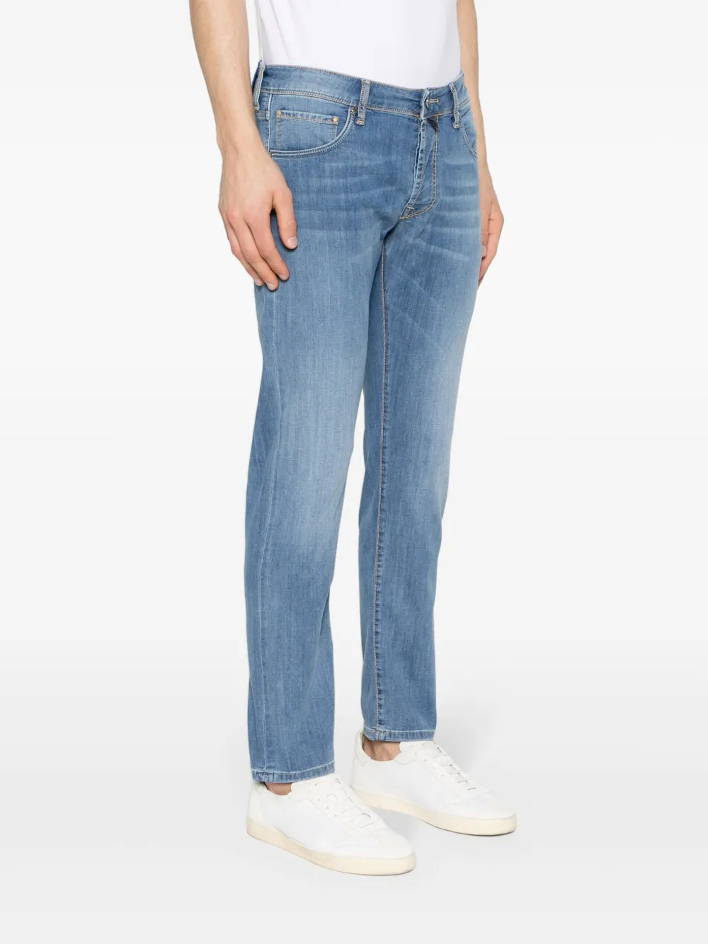 Incotex Low-rise Slim-fit Jeans In Blue