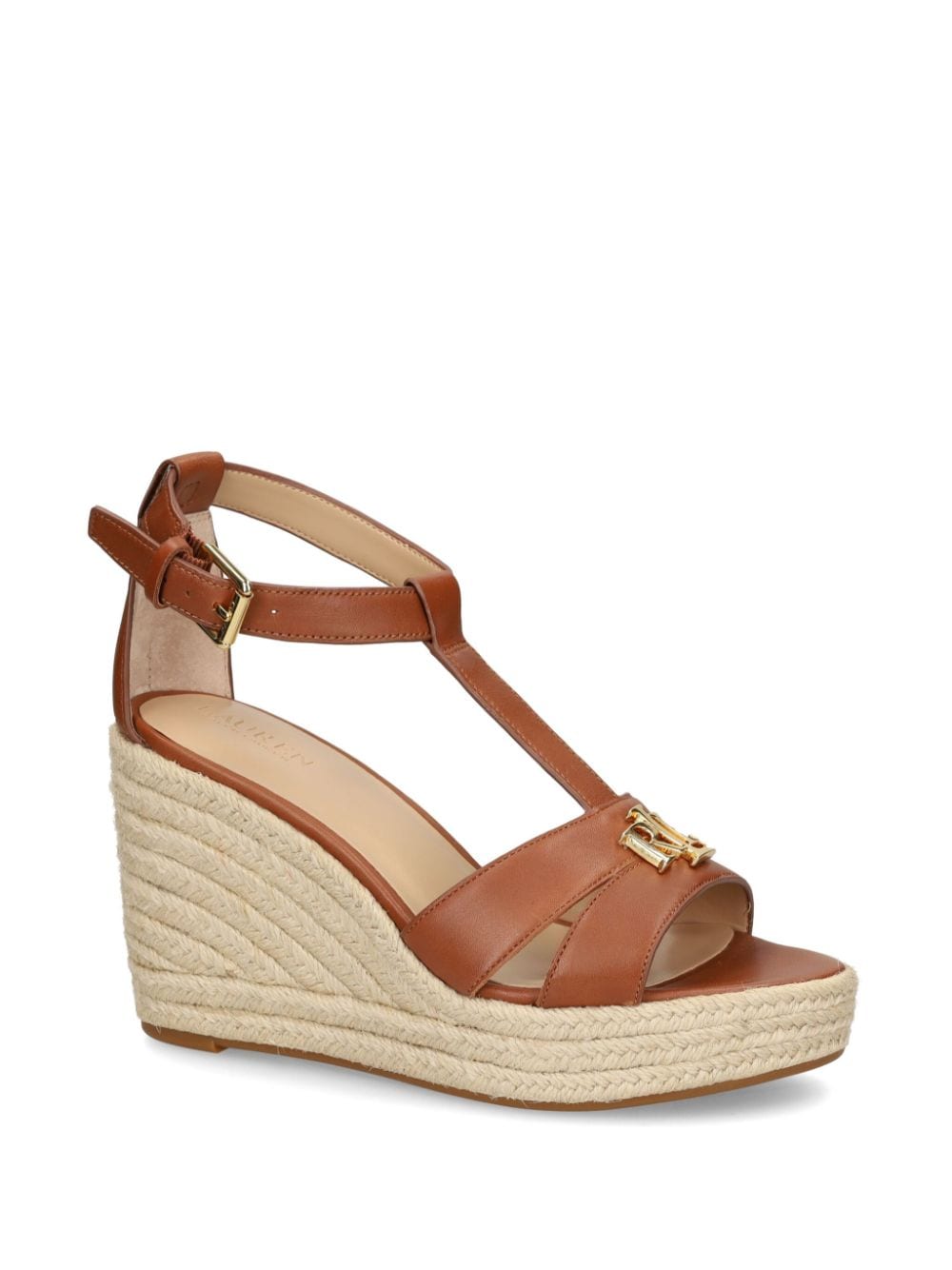 Image 2 of Lauren Ralph Lauren logo-appliqué wedge sandals