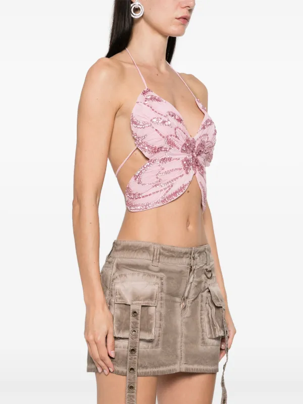 Blumarine sequin-embellished Butterfly Top - Farfetch