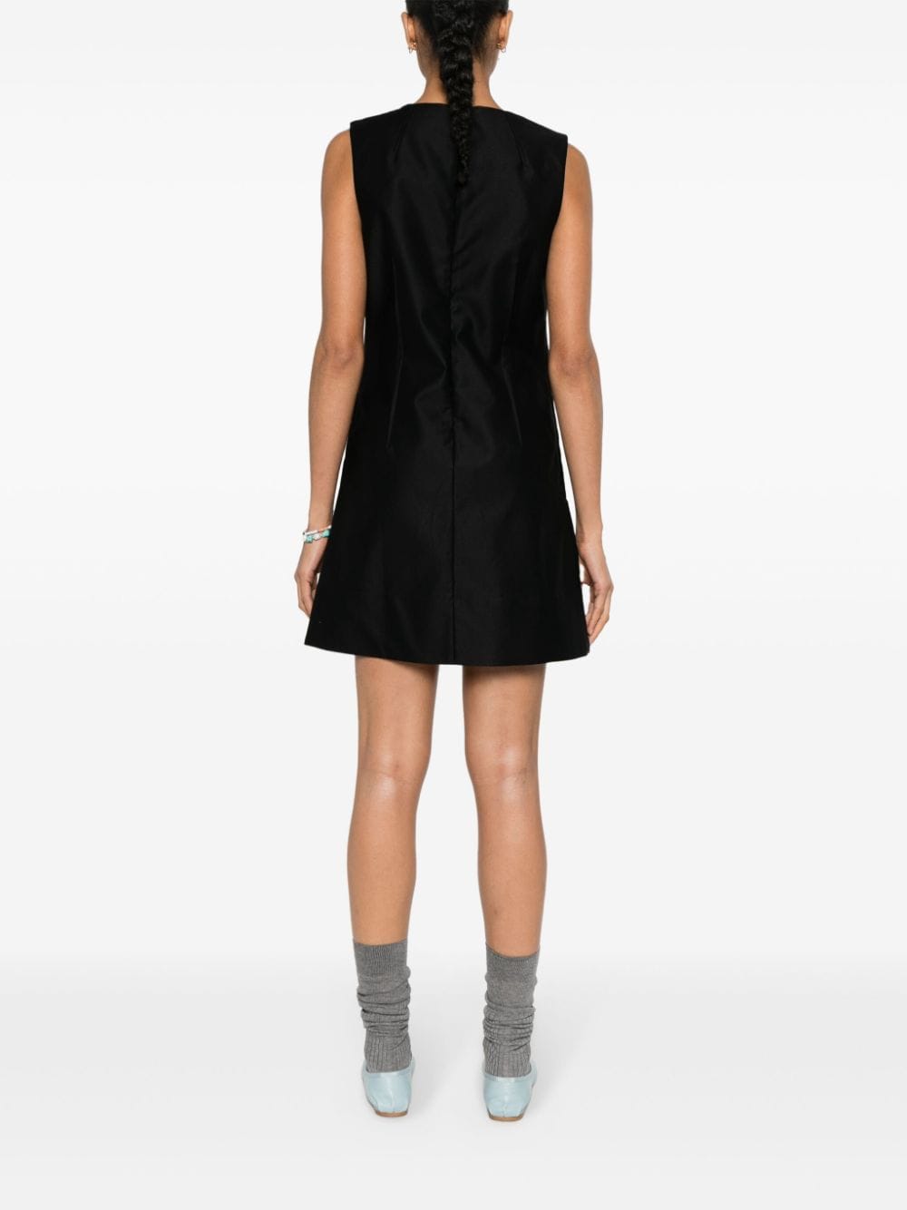 Shop Soeur Amandine Cotton Mini Dress In Black