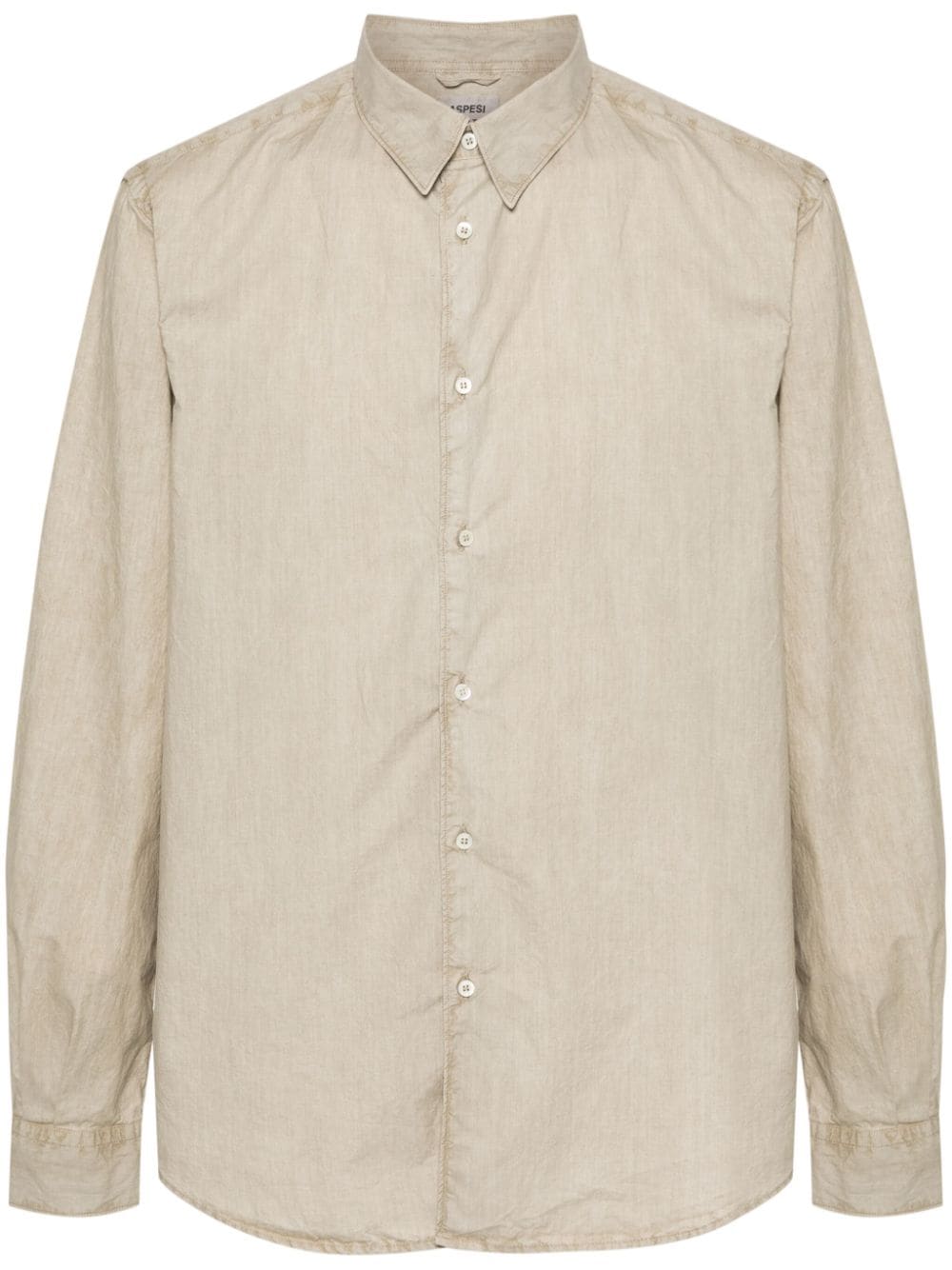 Aspesi Long-sleeve Cotton Shirt In Neutrals