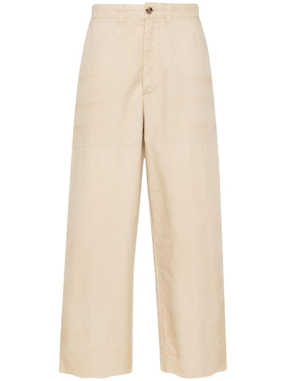 Golden Goose Tapered-leg Cotton Trousers In Neutrals