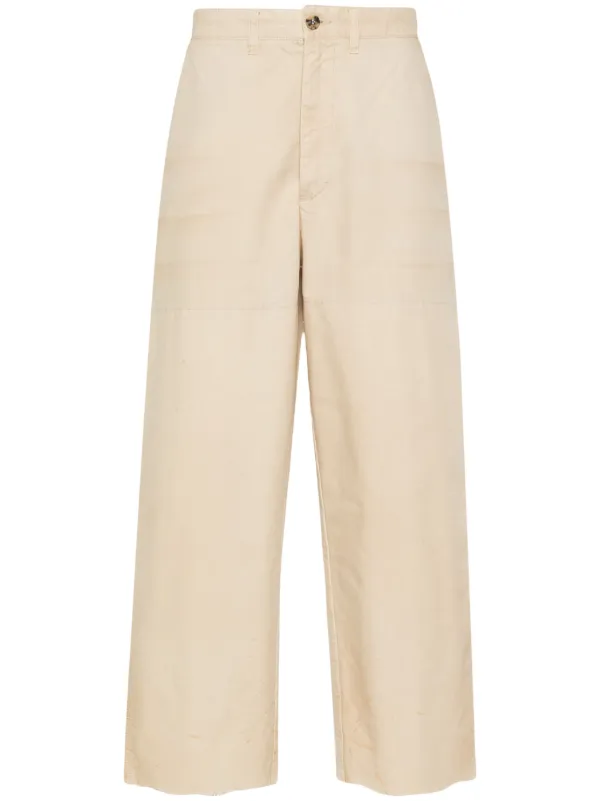 Golden Goose Tapered-leg Cotton Trousers in Neutrals