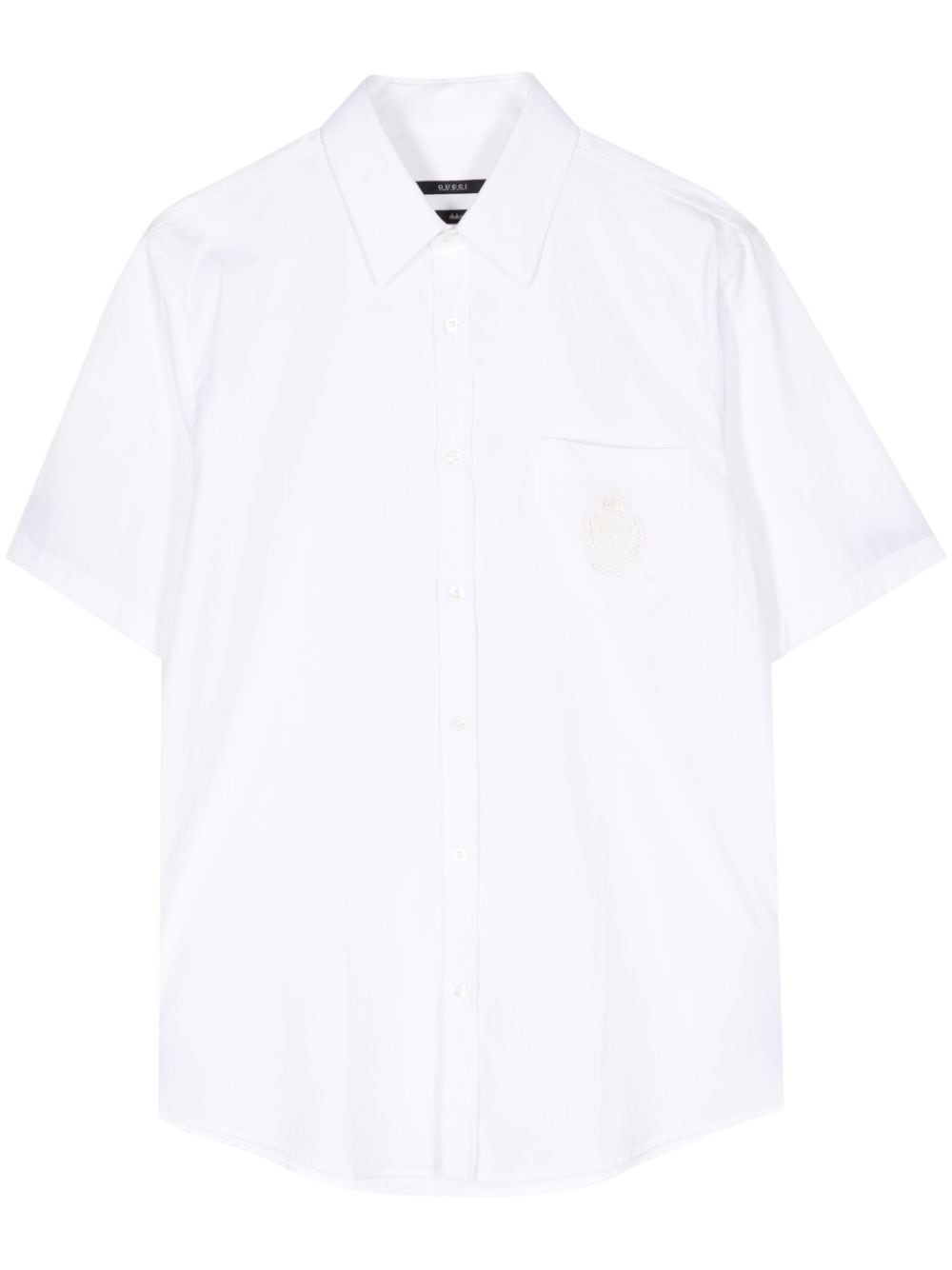 Gucci Camicia a maniche corte con ricamo - Bianco