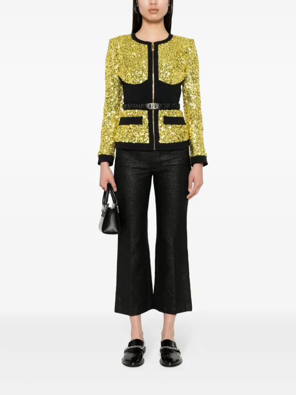 Elisabetta Franchi Sequined Belted Blazer - Farfetch