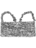 GANNI sequined cropped top - Silver