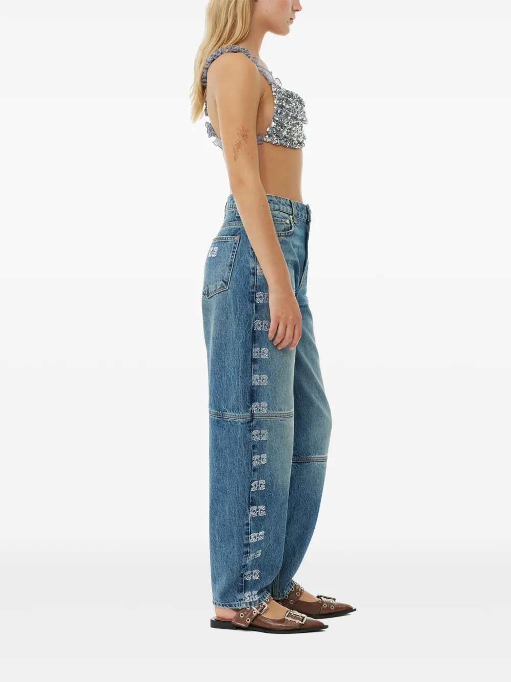 GANNI Cropped top Zilver