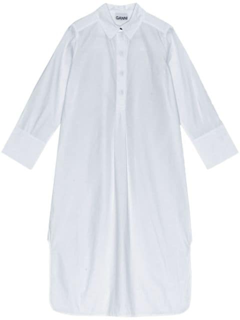 GANNI organic cotton poplin shirtdress