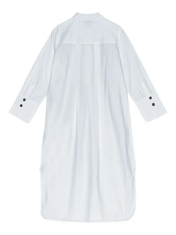 GANNI Organic Cotton Poplin Shirtdress | White | FARFETCH