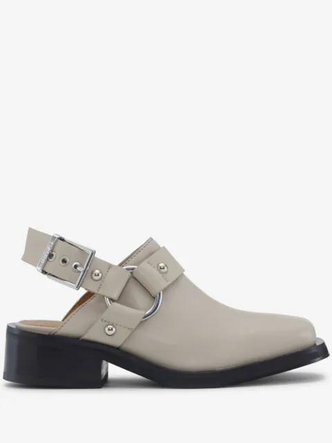GANNI mules con tira trasera y apliques