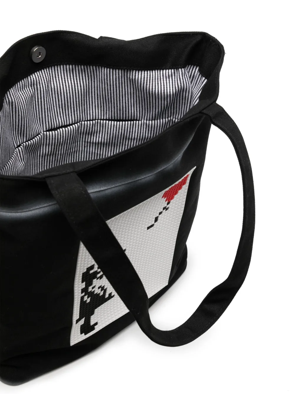 Mostly Heard Rarely Seen 8-Bit Floating Heart katoenen shopper Zwart