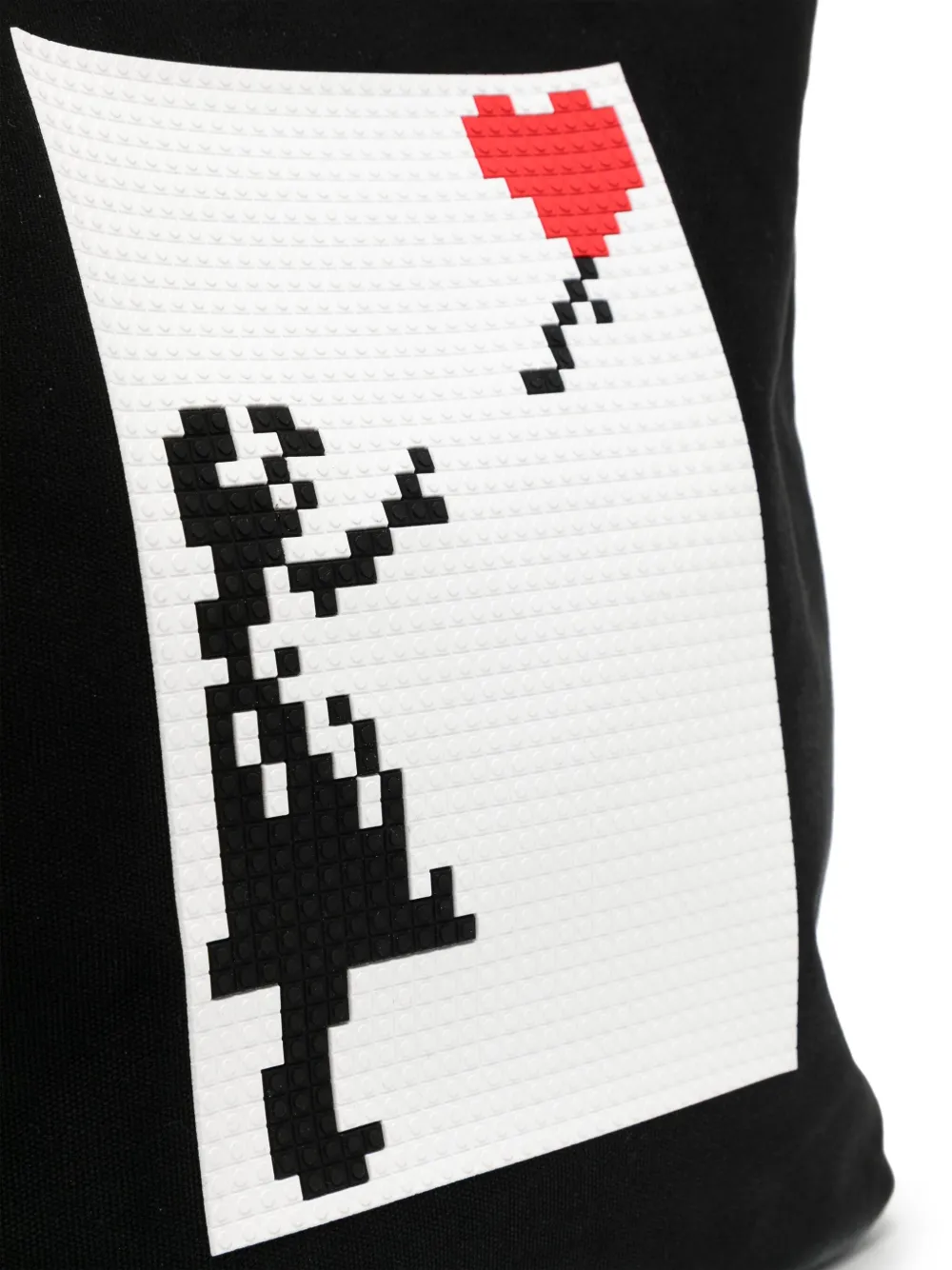Mostly Heard Rarely Seen 8-Bit Floating Heart katoenen shopper Zwart