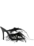 The Attico Judy 105mm feather-detail sandals - Black