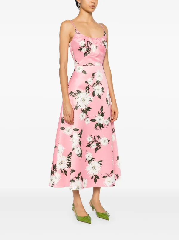 Emilia Wickstead Wenna Midi Dress Pink FARFETCH AE