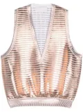 Genny laminated knitted top - Pink