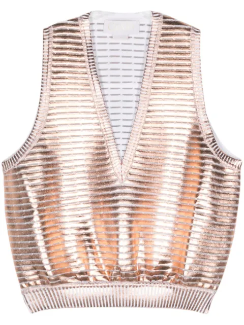 Genny laminated knitted top