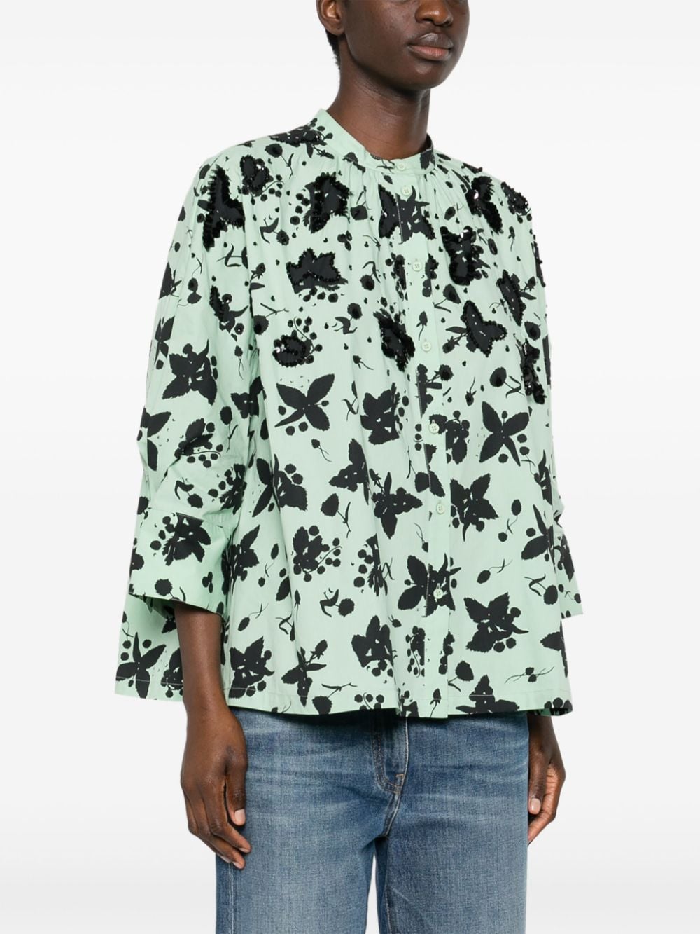 Essentiel Antwerp Francesca blouse met bloemenprint Groen