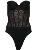 Retrofete Otto strapless lace bodysuit - Black