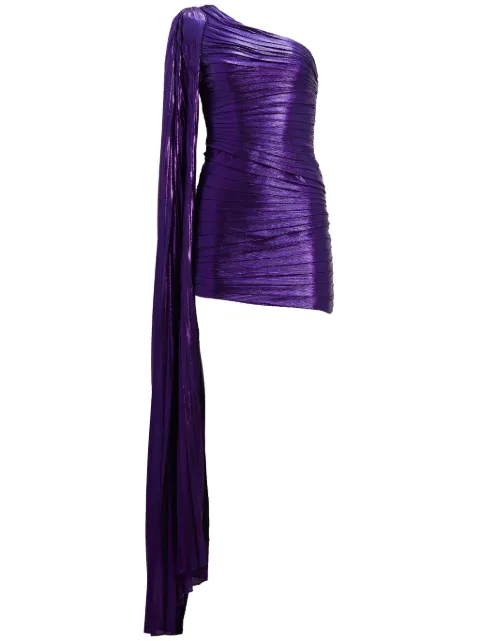 Retrofete Karena draped one-shoulder mini dress