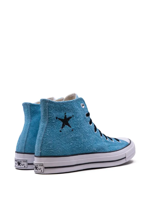 Converse x Stussy Chuck 70 Blue sneakers men Rubber Fabric Suede 12