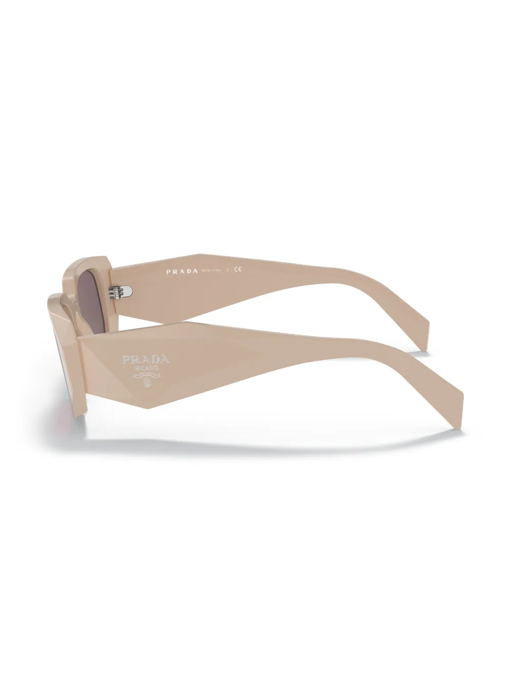 Prada Eyewear Bril met rechthoekig montuur Beige