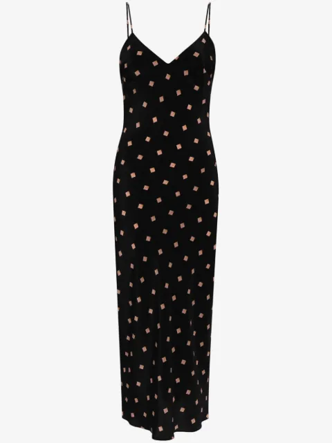 Gilda & Pearl Seashell-print slip midi dress