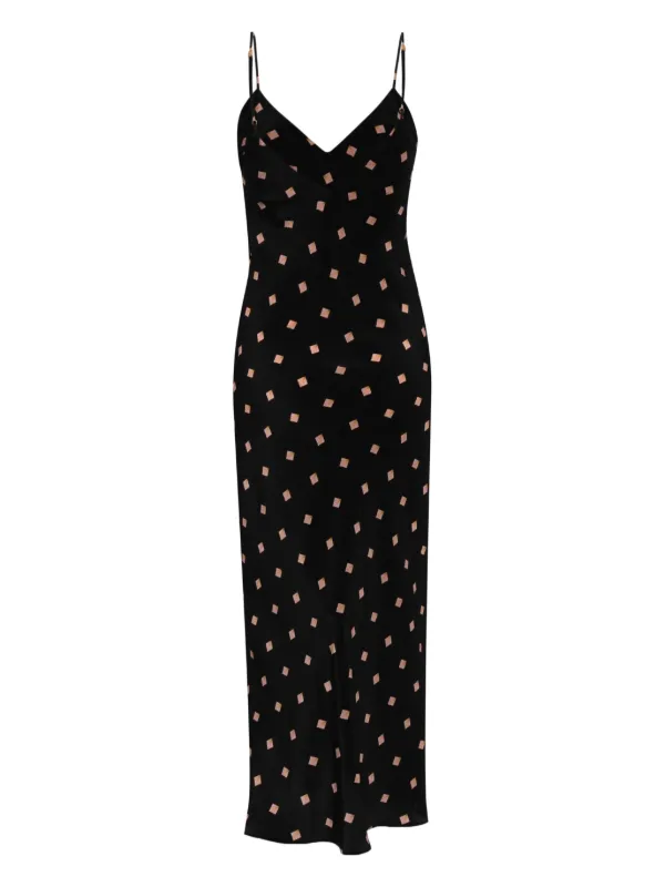 knee length dresses for ladies Kenneth Cole Women's Satin Polka Dot Maxi Slip Dress, Small main image 1
