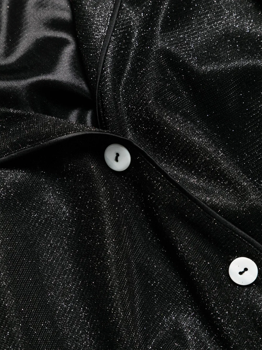 Shop Gilda & Pearl Starlet Lurex Pyjama Set In Black