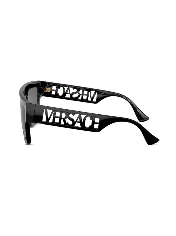 VERSACE スクエア型サングラス ブラックレンズ シグネチャー スクエア サングラス ブラック | VERSACE JP