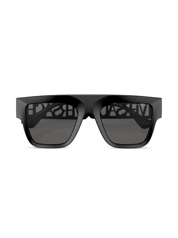 Versace Eyewear logo-embossed square-frame Sunglasses Black