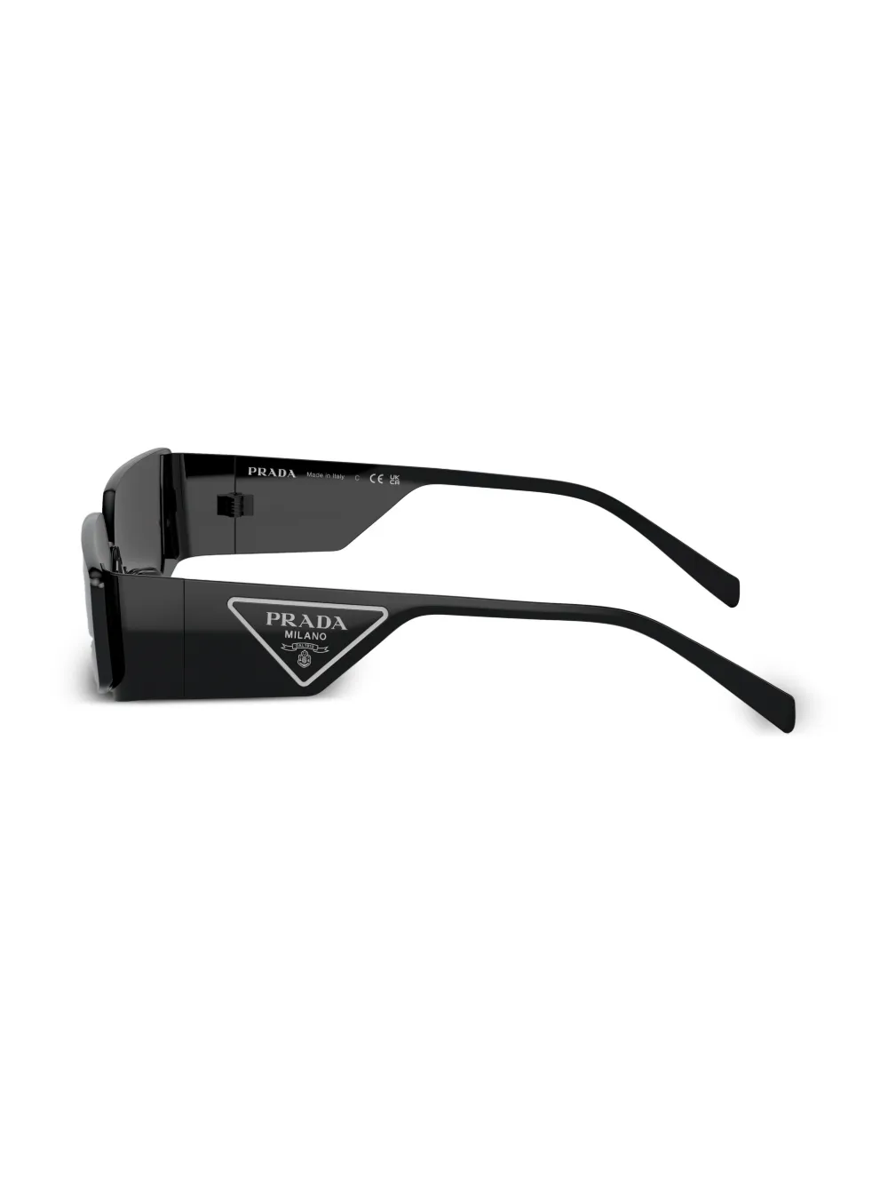 Shop Prada Geometric-frame Sunglasses In Black
