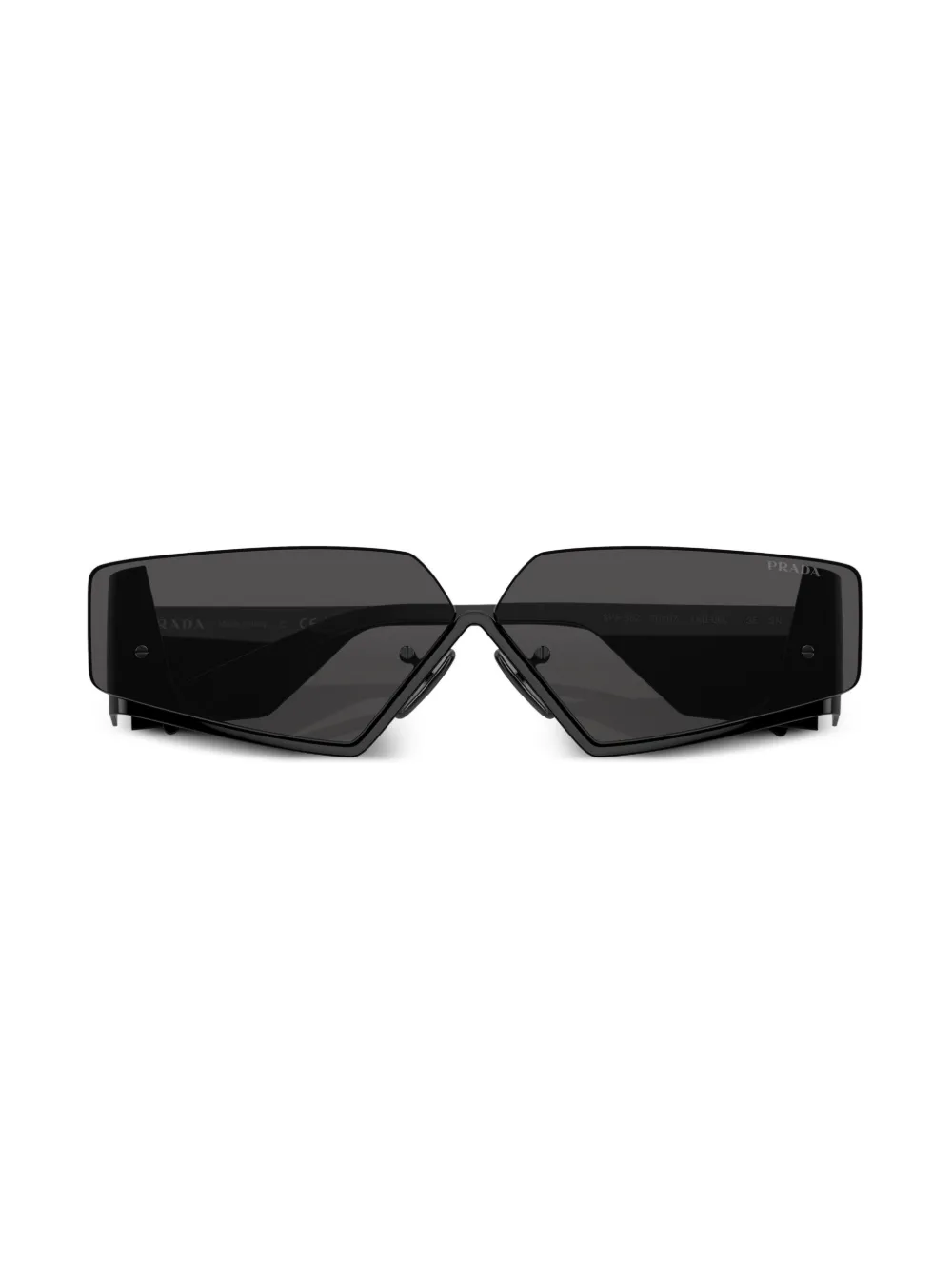 Shop Prada Geometric-frame Sunglasses In Black