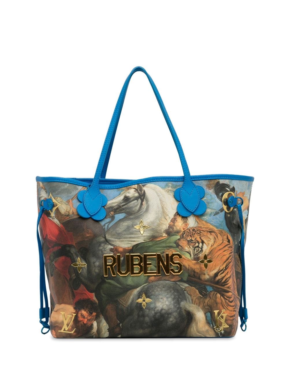 Pre-owned Louis Vuitton 2017   X Jeff Koons Masters Collection Rubens Neverfull Mm Tote Bag In Blue