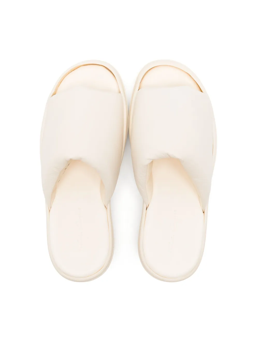 Rick Owens Kids Gewatteerde leren sandalen Beige