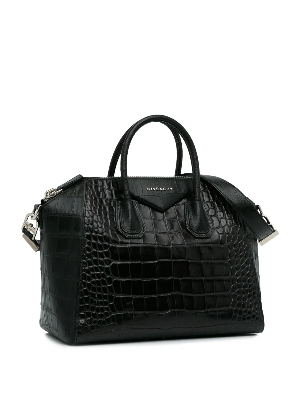 Givenchy Pre-Owned 2010-2023 Pre-Owned Givenchy Embossed Leather Antigona Satchel - Zwart