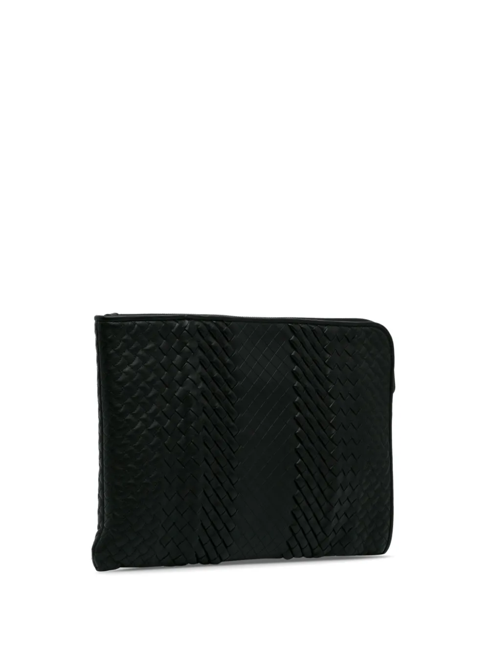 Bottega Veneta Pre-Owned 2012-2023 Pre-Owned Bottega Veneta Intrecciato Document Case Clutch Bag - Zwart