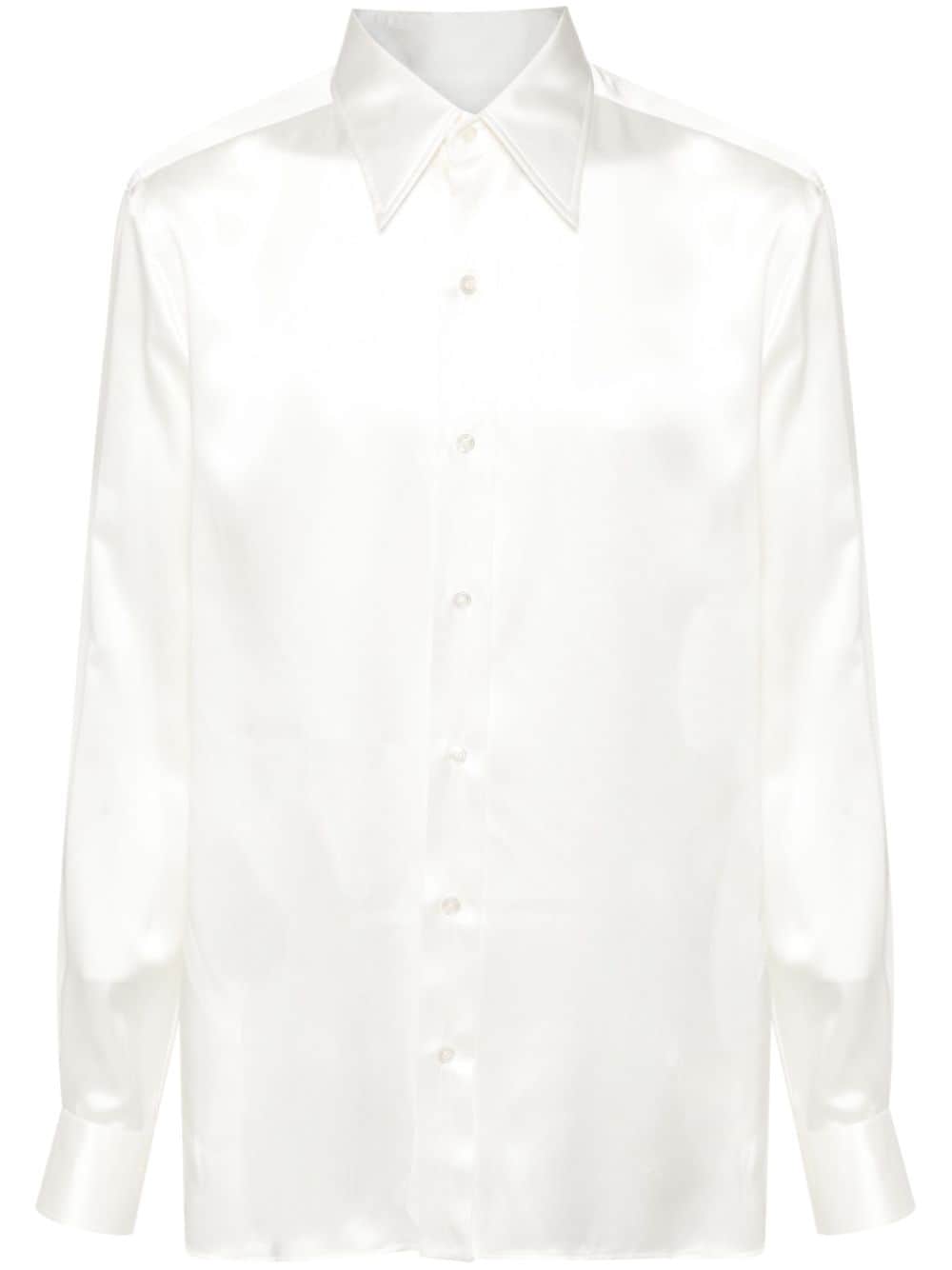 Tom Ford Slim Silk Shirt In White