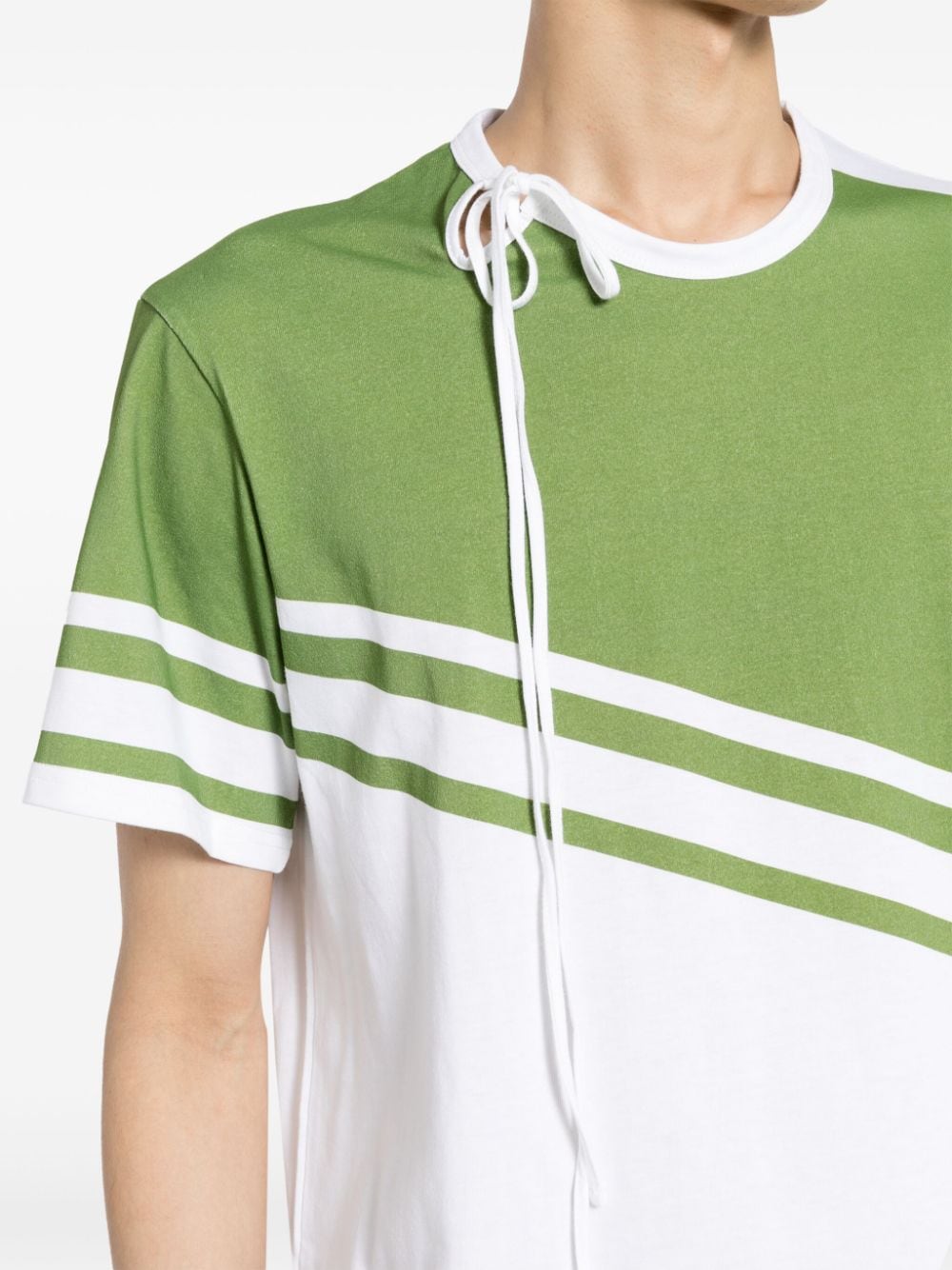 Shop S.s.daley Striped Cotton T-shirt In Green