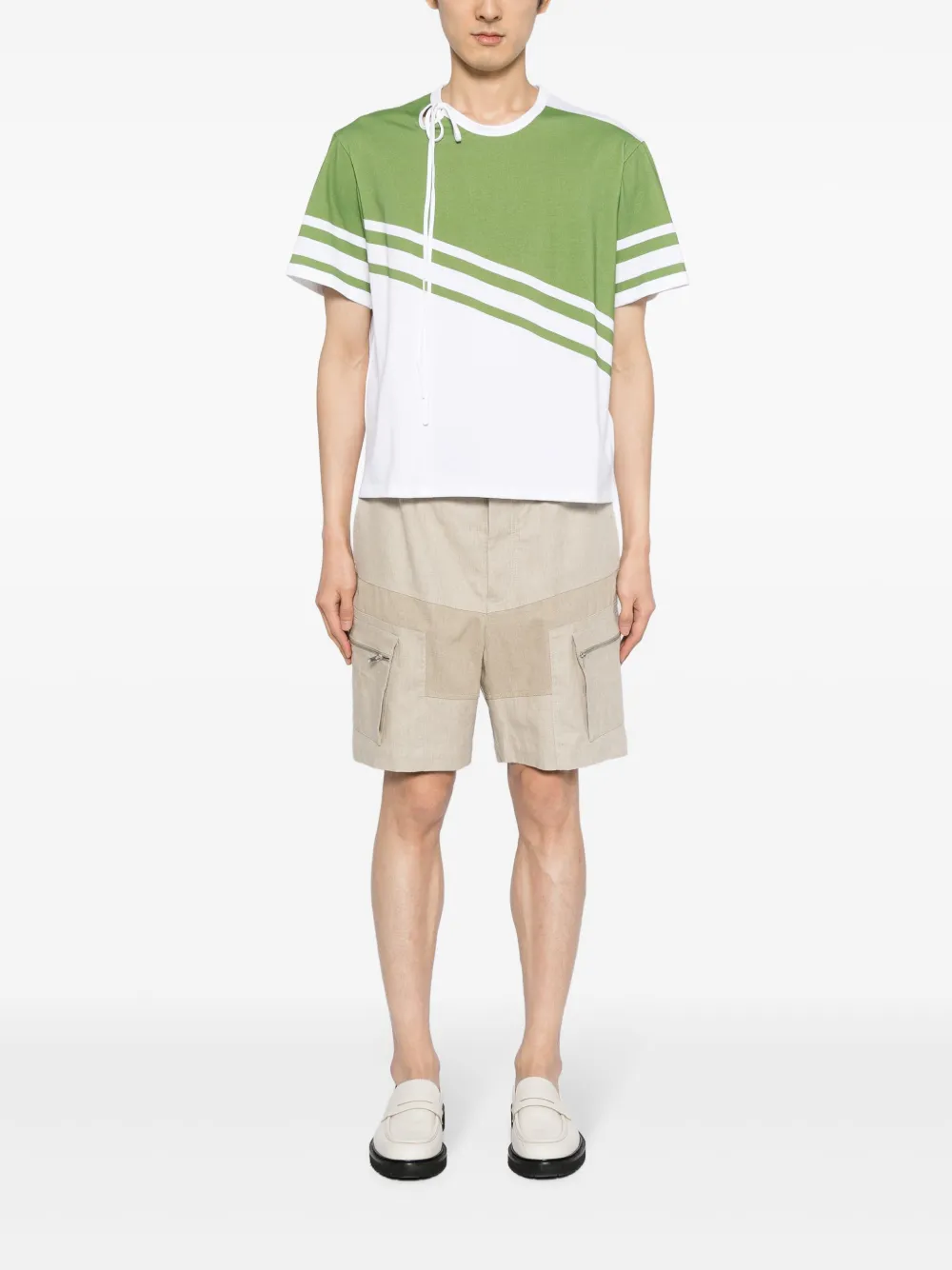 Shop S.s.daley Striped Cotton T-shirt In Green