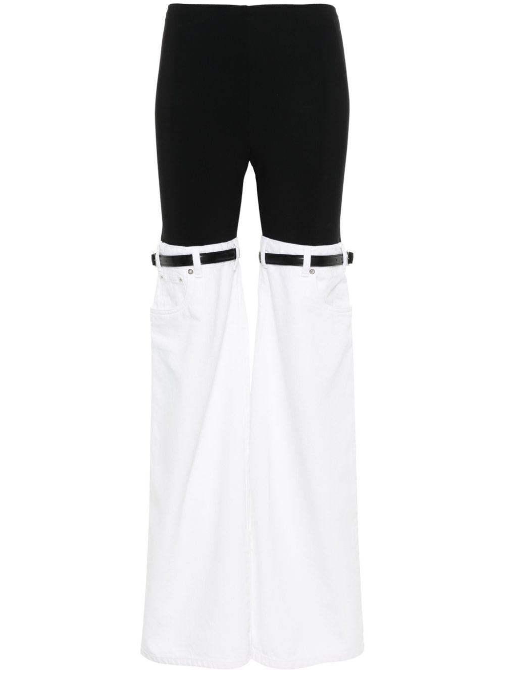 Shop Coperni Panelled Flared Trousers In Black