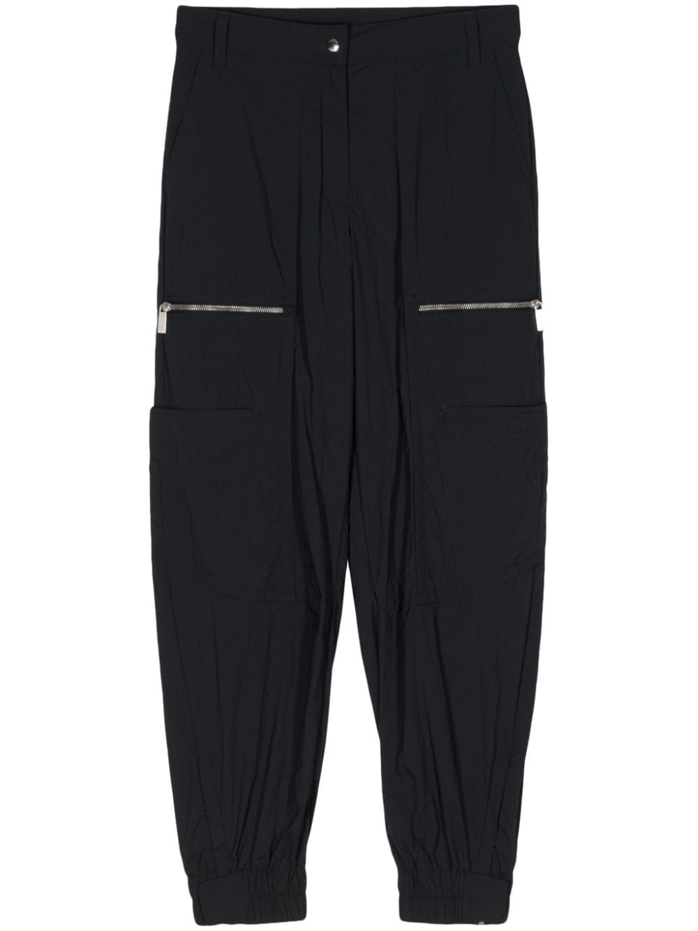Off-white Embroidered Cargo Trousers In Black