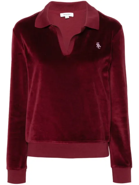 Sporty & Rich SRC velour polo top