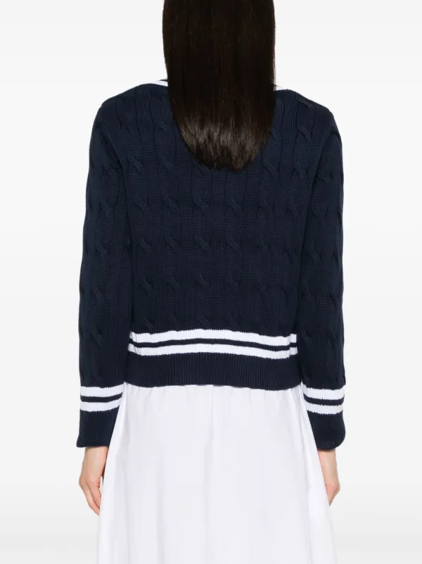 Sporty & Rich SRC cable-knit Jumper | Blue | FARFETCH