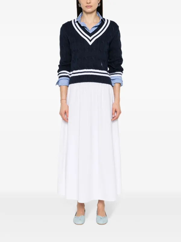 Sporty & Rich SRC cable-knit Jumper | Blue | FARFETCH