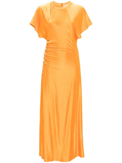 Rabanne gathered short-sleeved maxi dress