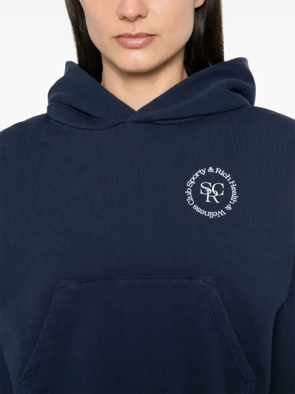 Sporty & Rich SRHWC Cropped Hoodie | Blue | FARFETCH