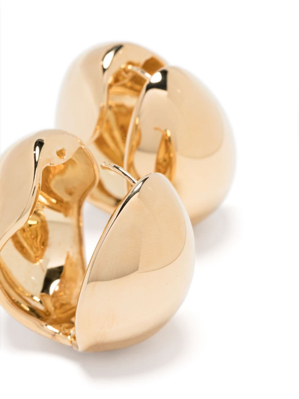 Shop Coperni Logo Huggie-hoop Earrings In Gold