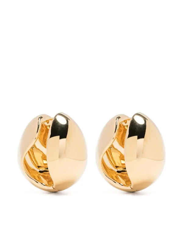 Coperni Logo Huggie-hoop Earrings in Gold